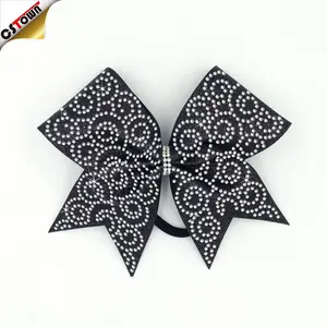 Toptan Bling Rhinestone Cheer Bow Transferi Özel Tasarım Toptan