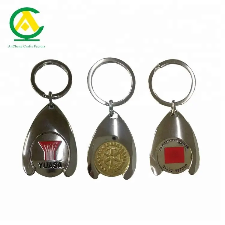 Hotsale No Minimum Custom Metall abnehmbare Münz halter Auto Logo Schlüssel anhänger für den Einkauf