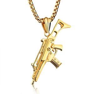 <span class=keywords><strong>Collier</strong></span> <span class=keywords><strong>militaire</strong></span> en acier inoxydable G36K fusil d'assaut hommes pendentif pistolet - Product Image 4