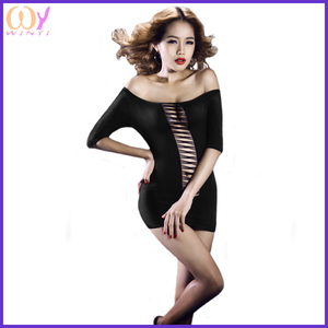 Ropa interior caliente atractiva para mujeres gordas lente negro mallada night dress <span class=keywords><strong>sexy</strong></span> lingerie - Product Image 1