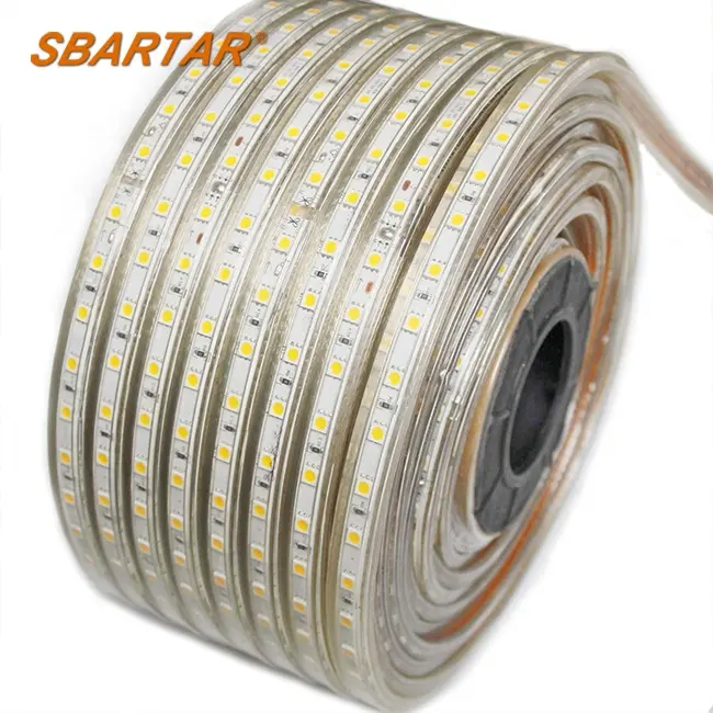 新製品家の装飾220V 14.4W 5050 LED Stripライト60leds/メートルのロープライトWhite Flexible LED Strip