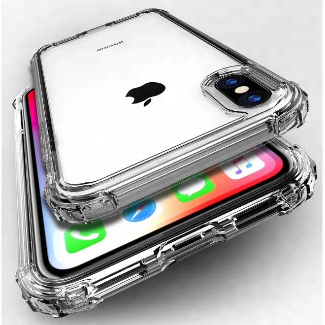 Shockproof back cover for iphone xs crystal clear case for iphone 8 x xs xrxs max tpu cover