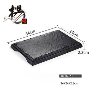 Assiettes à dîner jetables, rectangulaires en <span class=keywords><strong>plastique</strong></span> noir, bon marché, 12 pièces - Product Image 4