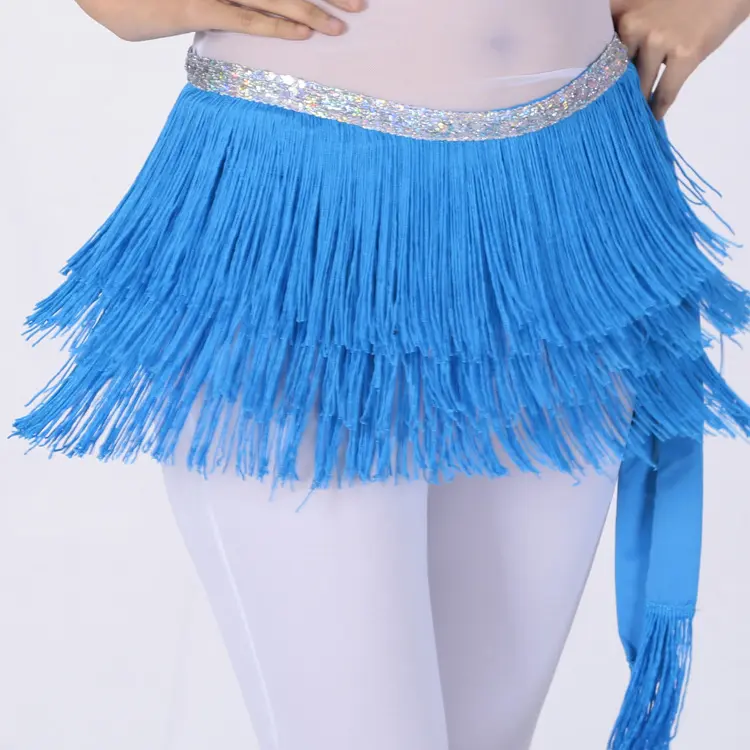 Small MOQ promotion economic belly dance tassels hip scarf