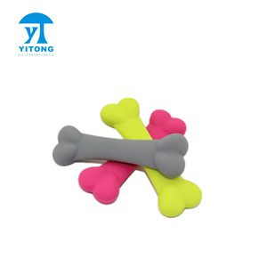 China Factory Supplied Pet Chewing Toy, Fluorescent Pet Dog Puppy <strong>Fish</strong> <strong>Bone</strong> Shape Silicone Teeth Grinding Chew Play Toy