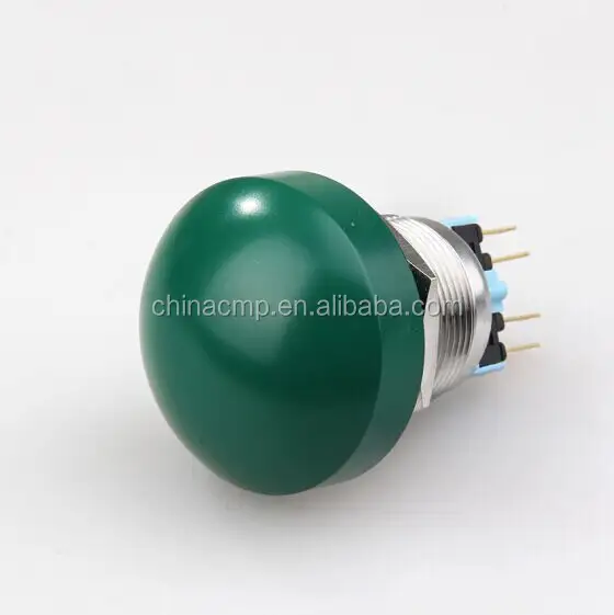 सीएमपी 22mm क्षणिक या latching निविड़ अंधकार हरी मशरूम सिर पुश बटन स्विच आपातकालीन बंद
