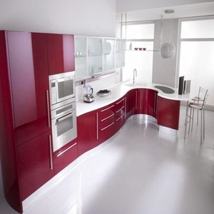 Mobile da <span class=keywords><strong>Cucina</strong></span> Moderno Vermont Laccato Lucido, Set di Credenze Rosse per Arredamento Casa - Product Image 1