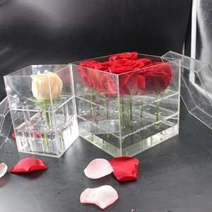 Rõ Ràng Acrylic Flower Rose Hộp Với Nắp Bán Buôn Acrylic Hộp Sô Cô La Acrylic Flower Box Với Lỗ - Product Image 3