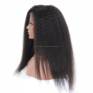 LM alta calidad 10-28 pulgadas afroamericano peluca straight 360 LACE frontal con el pelo del bebé - Product Image 4