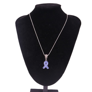 Collares <span class=keywords><strong>de</strong></span> cinta azul con diamantes <span class=keywords><strong>de</strong></span> imitación para prevención <span class=keywords><strong>de</strong></span> abuso infantil o cáncer <span class=keywords><strong>de</strong></span> próstata y Colon - Product Image 4