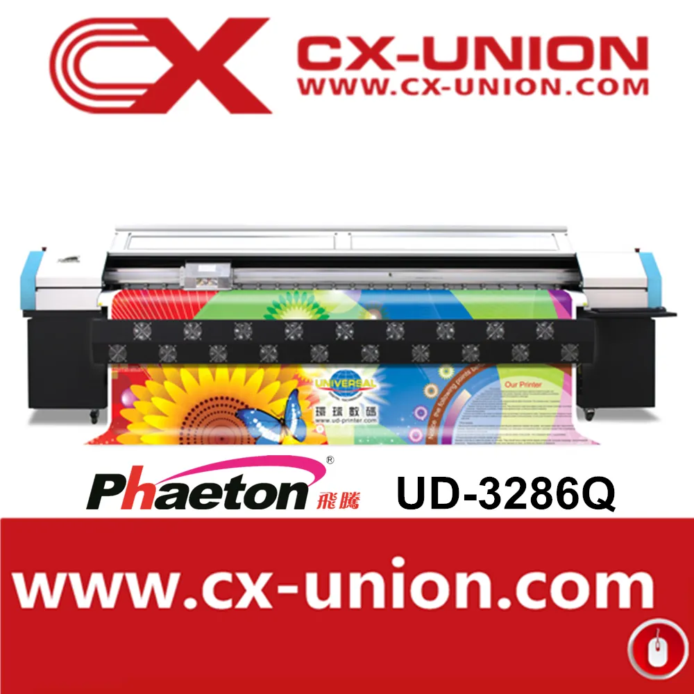 Phaeton UD-3286Q Inkjet solvent 3.2 m grootformaat printer met spt 510 printkoppen
