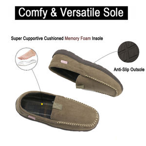 Commercio all'ingrosso di Gomma Piuma di Memoria Accoglienti degli uomini Indoor Outdoor Mocassino Pantofole Microsuede Anti-Slip Mocassini <span class=keywords><strong>Scarpe</strong></span> - Product Image 5
