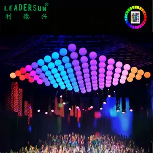 Opkomst en ondergang opknoping DMX 20cm 30cm 40cm 50cm 60cm 80cm Multi kleur bol globe stage Led DMX Bal licht Voor Evenementen stage Decor