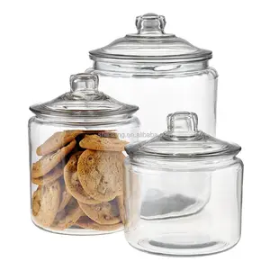 Linlang hot welcomed glass products glass jar with dome lid
