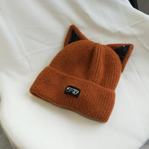 Lovely <span class=keywords><strong>Cat</strong></span> Ear Knit Acrílico Cachemira Beanie <span class=keywords><strong>Hat</strong></span> - Product Image 5