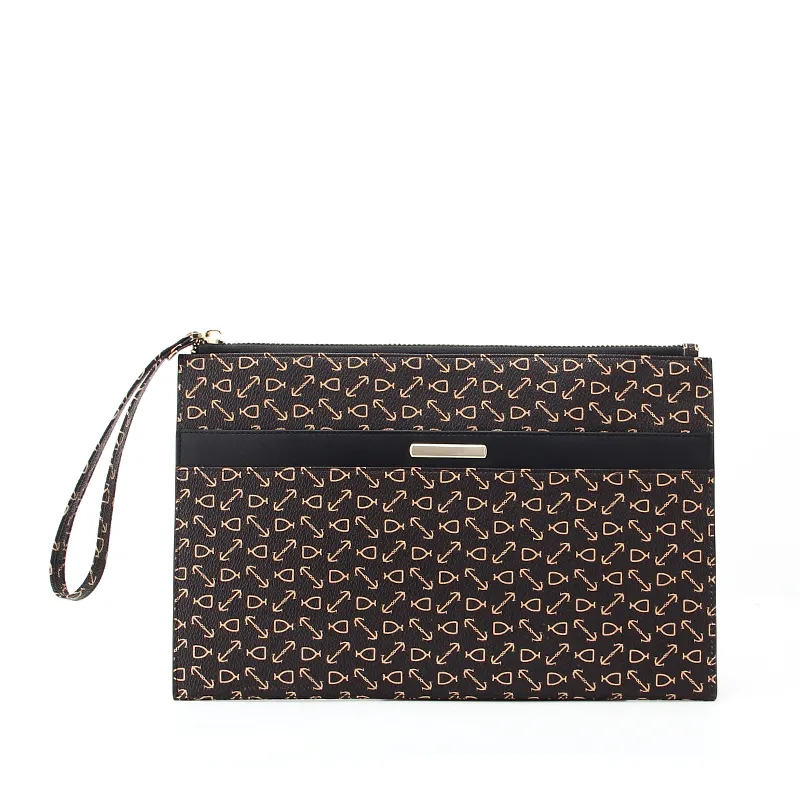 Stylish Large Capacity Women Clutch Bag RFID Blocking PU Leather Zip Wristlet Wallet