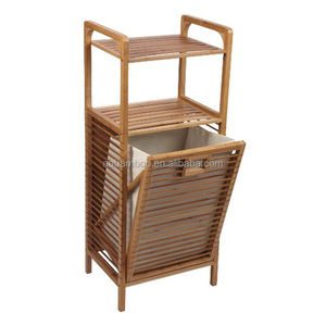 Cesto de Ropa Plegable de Lona, Cesta de Ropa de Bambú con Asas y Patas - Product Image 4