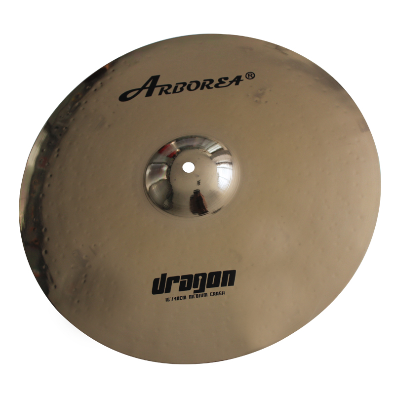 Arborea Dragon 16 "ミディアムクラッシュシンバルの輝きの表面とブルース、ジャズ、ロックの音楽のための明るいサウンド