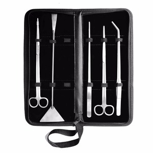 Pinzas de acero inoxidable para acuario, juego de herramientas para plantas acuáticas, tijeras, espátula, 5 herramientas con <span class=keywords><strong>funda</strong></span> - Product Image 1