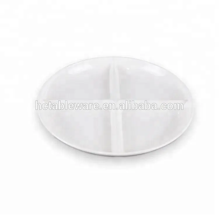 Chinese Suppliers Supply Compartment Round Plastic 100% Melamine Divided  Dinner Plates