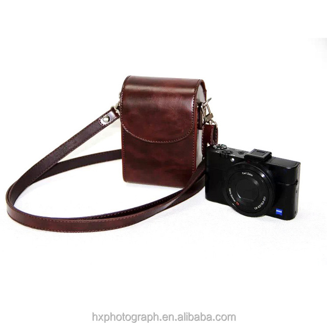 Wholesale Price Retro Style PU Leather Camera Case for Sony RX100 III M3