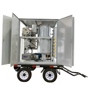 High Vacuum Double Stage Transformer Oil Filtration Machine / Engine Oil Flushing Machine