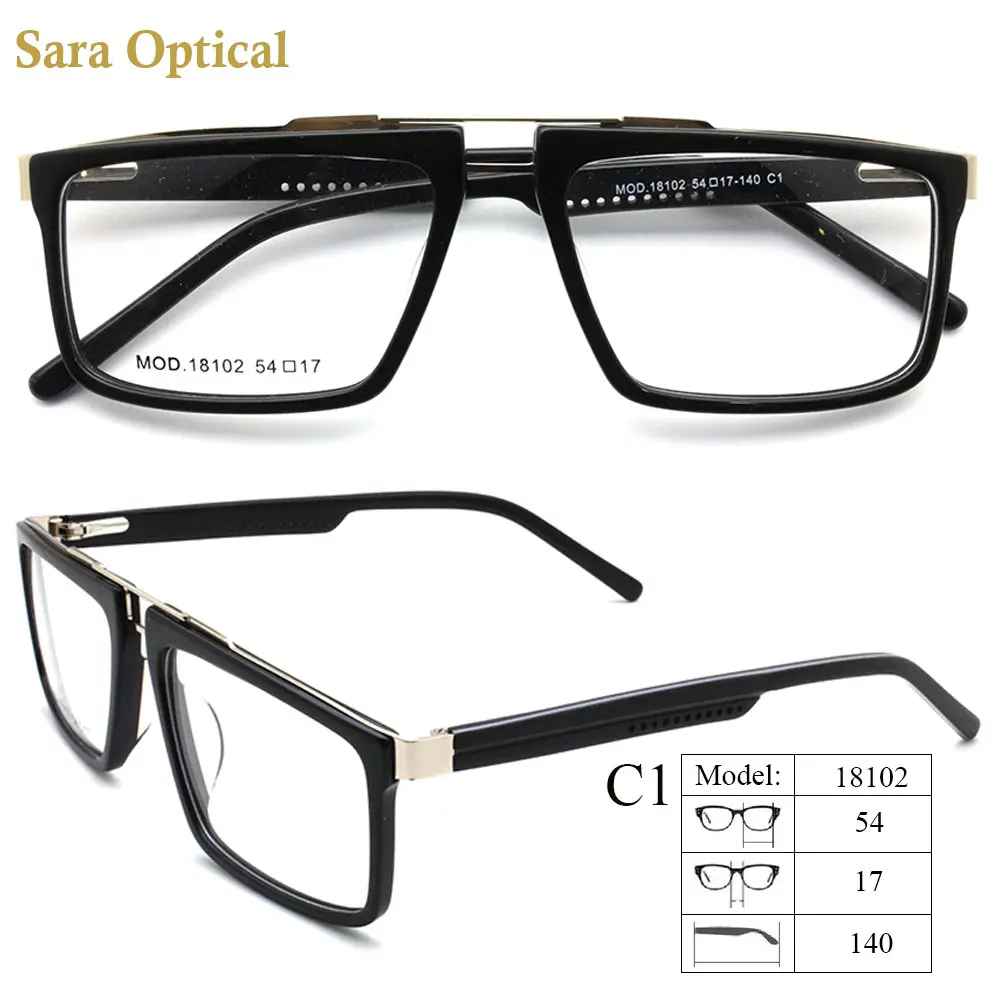 Factory Price Latest Stylish Men Acetate Frame Degree Of Glasses