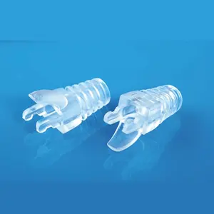 Conector de plástico transparente, conector de escape cat5e modular, bota de alívio da tensão, pvc rj45, XL-707