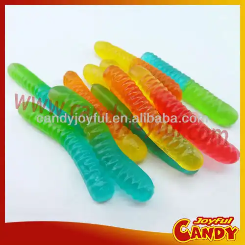 Colorato trasparente gummy vermi caramelle