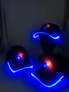 カスタム刺繍ロゴLED帽子とマルチカラーLEDライト付きLED野球帽