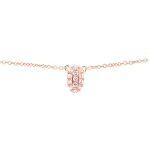 인기있는 디자인 클리어 다이아몬드 18K 솔리드 골드 체인 쥬얼리 목걸이 타원형 매력