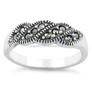Top qualité utile en <span class=keywords><strong>argent</strong></span> sterling marcasite anneau - Product Image 1
