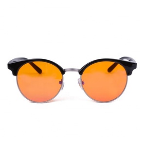 Mitad rim ronda TR90 marco bloque 99% 100% La luz azul <span class=keywords><strong>bloqueador</strong></span> para dormir <span class=keywords><strong>mejor</strong></span> naranja azul de bloqueo de luz gafas - Product Image 2