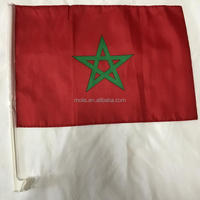 Drapeau de fenêtre de voiture du Maroc pas cher 30x45cm en polyester pour les supporters de football