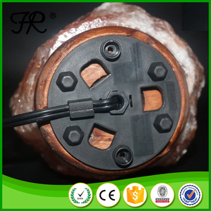 <span class=keywords><strong>Resplandor</strong></span> del himalaya Sal de Roca Lámpara con Base De Madera Tallada A Mano - Product Image 6