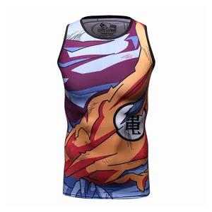 Anime Son Goku Vegeta Fitness Costumes Tops Wholesale Mens Running Sleeveless Printing T Shirt