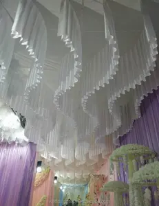 Westerse stage decoratie bruiloft plafond drape