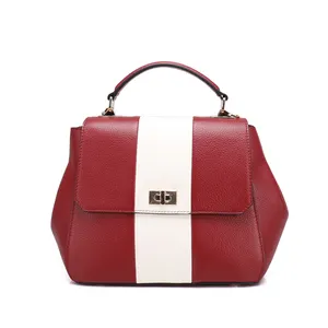 New design genuine leather women handbag patch work bag shoulder bag