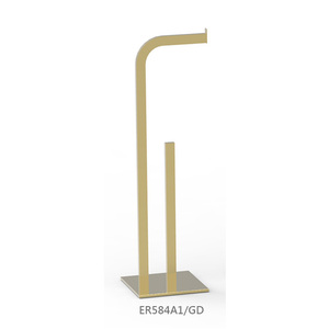 New 2 Tier Cross Bar Brass Finish Toilet Towel Holder Stand - Product Image 3