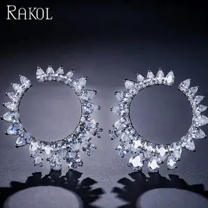 RAKOL EP661 cc hoop earrings silver crystal earrings 2021