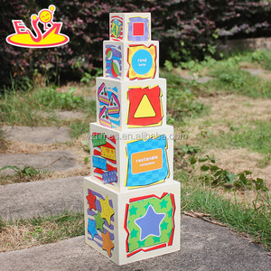 Gros éducatifs en bois empilable et cubes de nidification pour enfants W13D127 - Product Image 3