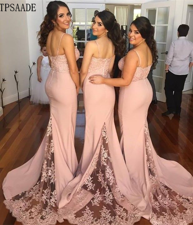 Wholesale Picture Spaghetti Straps Illusion Train Belt Bridesmaid Dress  WF115