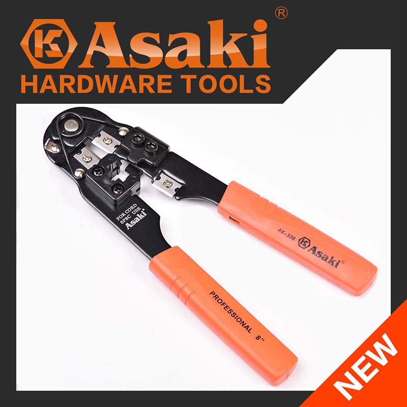 ASAKI AK-9122 Non-Insulated Lug & Spade Terminal Ratchet Crimper Tool - 9" Length