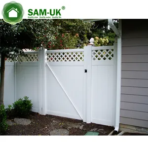 SAM-UK Venta caliente resistente a los rayos UV jardín blanco patio plástico de vinilo pvc cerca de la puerta corredera