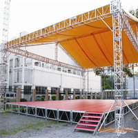 Estructura de Aluminio para Eventos, Conciertos y Bodas al Aire Libre, Carpa Portátil con Sistema de Iluminación Line Array, Estructura de Exhibición con Espigas de Rosca