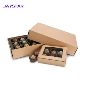 Cajas de chocolate de papel Kraft ambiental caja de regalo con forma de tapa y bisagra