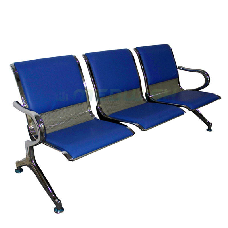 AG-TWC002 Comfortable PU leather airport hospital blue colorful waiting room furniture 3 seats waiting chairs for sale