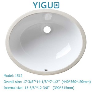Topmount מלבן קערת צורת קרמיקה אמבטיה כיור מעל דלפק התקנה סוג יד לשטוף אגן - Product Image 6