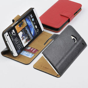 Wallet trường hợp đối với <span class=keywords><strong>HTC</strong></span> Một/<span class=keywords><strong>M7</strong></span> da chính hãng Wallet chủ thẻ + Pouch + Đứng Filp trường hợp bìa OC-2S - Product Image 1