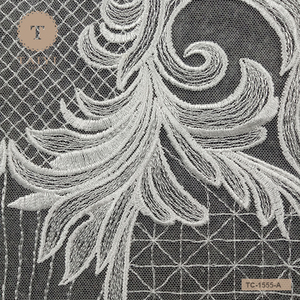 Alibaba Luxurious Feather Decoration China Import <strong>Fancy</strong> <strong>Lace</strong> Fabric for Wedding Dress - Product Image 4
